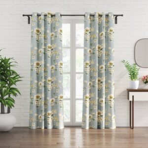 Corsica Florish Set of 2 Printed Light Filtering Door Curtains - 7ft